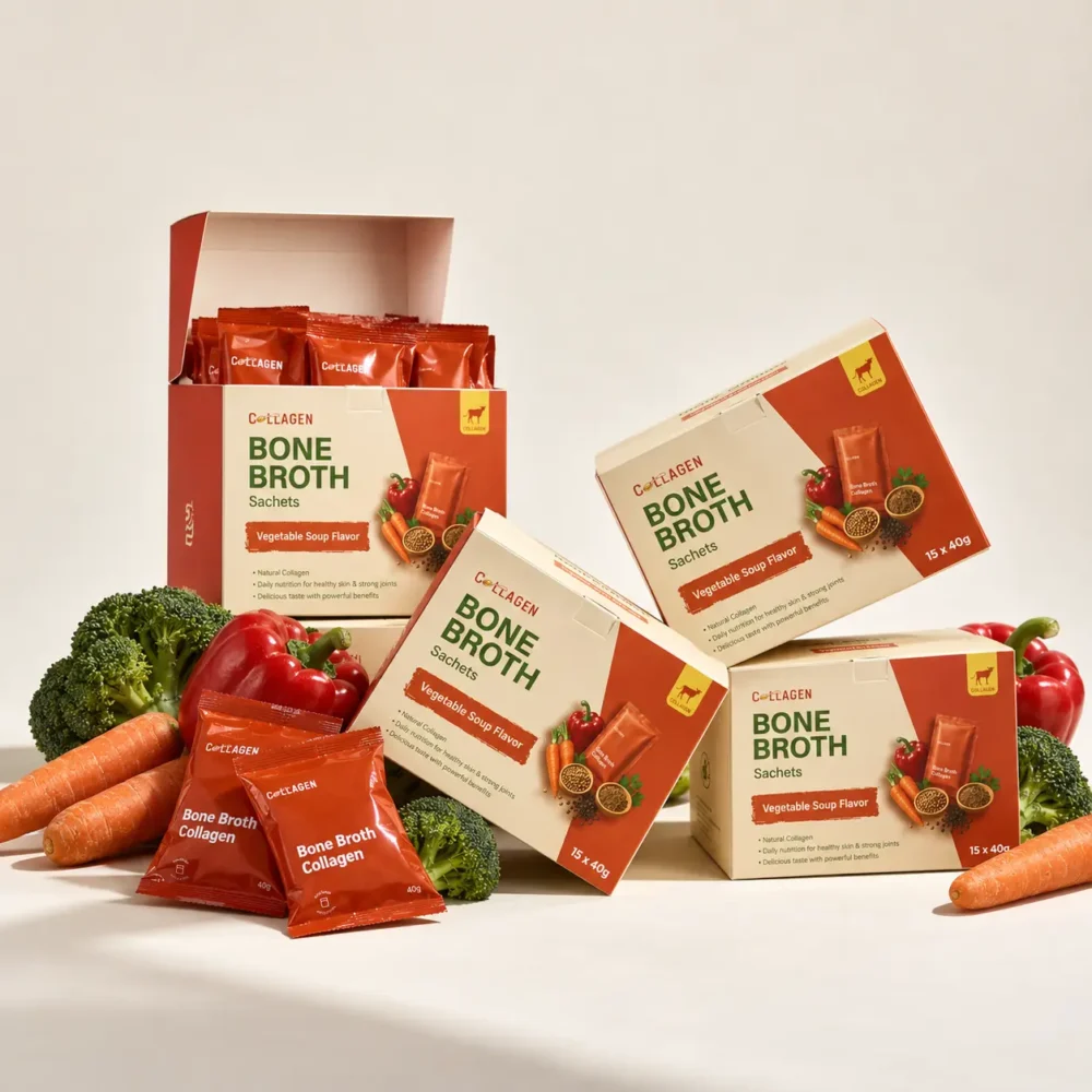 Collagen UAE vegetable soup flavour collagen, four-box bundle with 60 sachets
